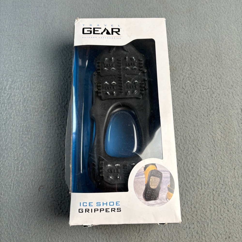 Travel Gear Ice Shoe Grippers Black Metal Cleat Traction Snow Ice 41TG3305 NS